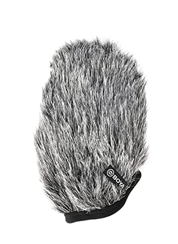 Boya BY-BM3032 Supercardioid On-Camera Shotgun Microphone with Headphone Out & Furry Windjammer for DSLR, Mirrorless & Video Cameras