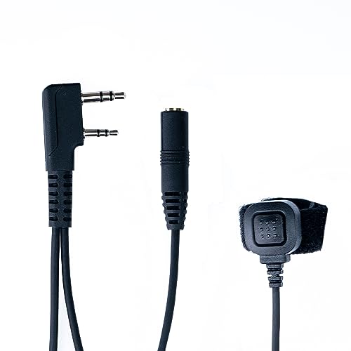 BTECH Universal 2-Pin K1 to 3.5mm Audio Adapter with One-Touch PTT – Premium Compatibility with BaoFeng, Kenwood Radios & 3.5mm Headsets with in-Line Mics