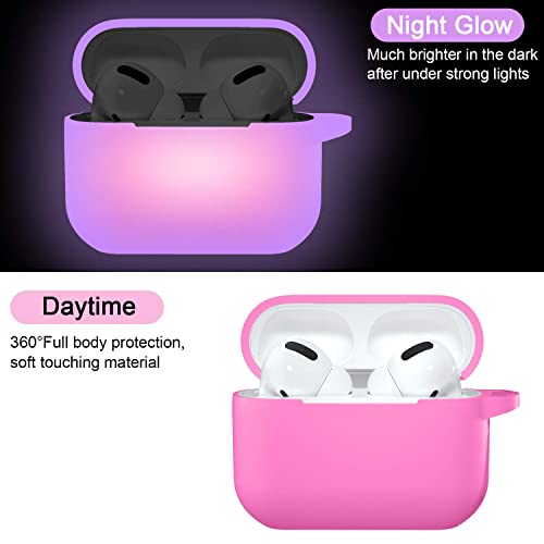 Night-Glow AirPods Pro Case Cover, Hamile Silicone Cases with Keychain Accessories for Apple Airpod Pro 1st/2nd Case 2019 2022, Women Men - color: 1-Nightglow Purple