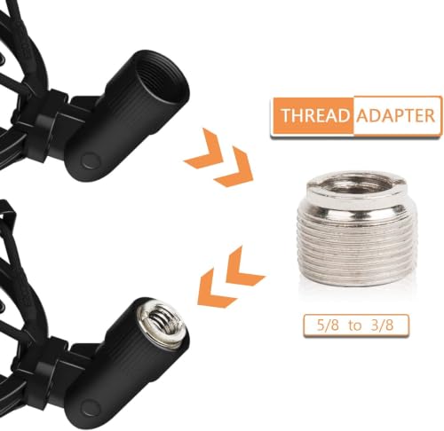 Metal Shock Mount, Mic Clip Holder for Diameter 43-48mm Condenser Microphone, Anti-Vibration Suspension High Isolation Mic Stand