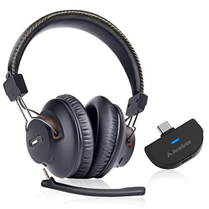Avantree C519M - Clear Voice & Rich Background Sound, Low Latency Bluetooth Headphones with Mic & USB C Adapter for PS5 & Switch, Wireless Headset for PC Work & Gaming, 40H Playtime