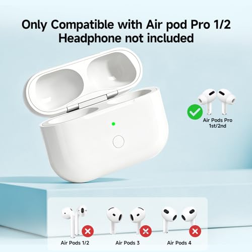 Replacement for AirPods Pro 1 & 2 Charging Case,USB-C,Bluetooth Pairing