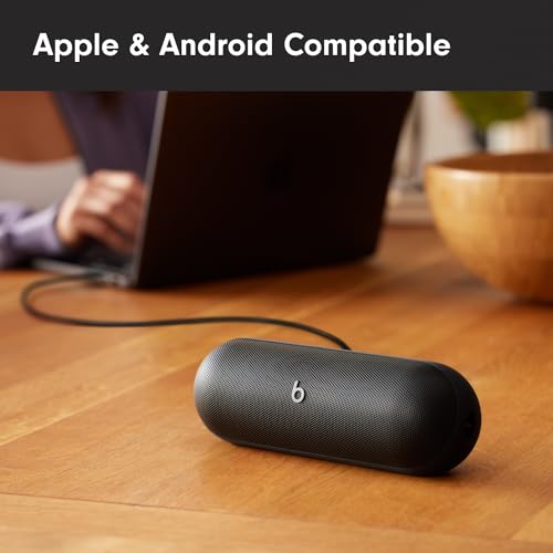 Beats Pill - Portable Bluetooth Speaker - Up to 24H Battery Life, Water Resistant, Bluetooth, Apple & Android Compatible, Seriously Loud Sound for Home, Outdoor and Travel - Matte Black - color: Matte Black, style: Standalone