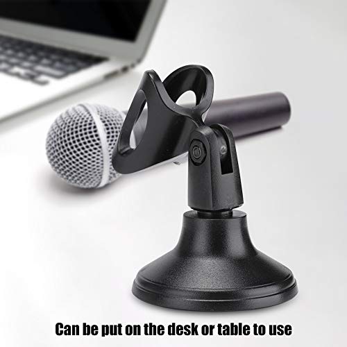 Desktop Mic Stand, Adjustable Microphone Stand Desk, ABS Table Top Microphone Stand with 3x1.6in Base, Compact Mic Holder Desktop for Network Broadcast, Sing Online, Home