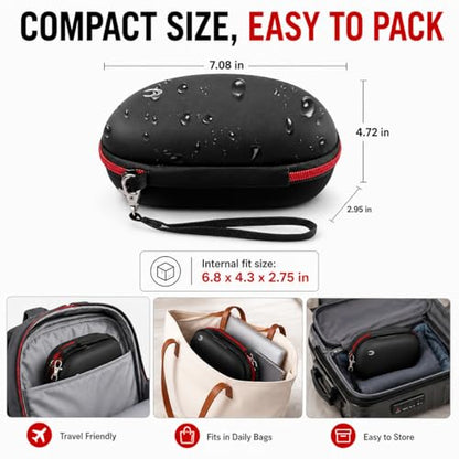 COMECASE Case for Beats Solo 4/Studio Pro Headphones with Mesh Pocket | Water-Resistant Hard Shell, Mesh Pocket for Cables, Travel Storage, Fits Solo 2/3, Solo Pro and Studio3, Black+Red Zipper - color: Black