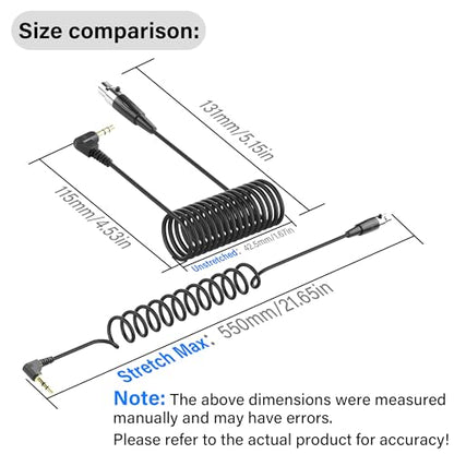 Mini XLR to 3.5mm Stereo Audio Cable Right Angle 1/8" TRS Plug to 4-pin Mini XLR Female Microphone Cable Coiled Mini XLR to 3.5mm Cable for DSLR Cameras,Microphones 1.64Ft (4-pin Mini XLR) - style: 4-pin Mini XLR