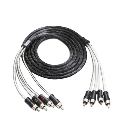RECOIL PCI49 9ft 4-Channel RCA Audio Interconnects Cable Double Shielded | Premium 100% Oxygen Free Copper with Noise Reduction - size: 9ft
