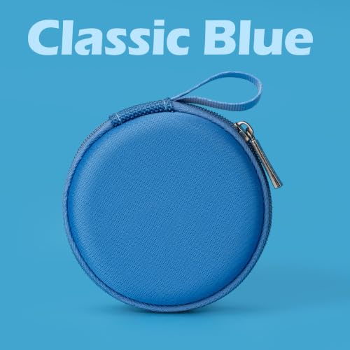 Ginsco Mini-Portable Hard Shell Earbuds Case for Apple EarPods Headphones USB-C Wired Ear Buds/Skullcandy Jib Wired Earbuds/Samsung Galaxy Wired Earbuds, Travel Case for Earphones Earplugs (1, Blue) - color: Blue