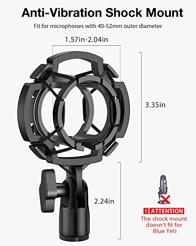 InnoGear Mic Stand Desk Desktop Microphone Stand Shock Mount Pop Filter