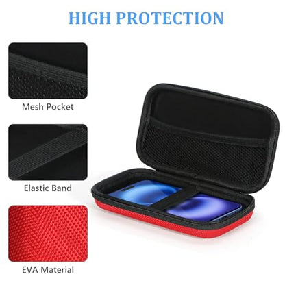 하드 보호 여행용 케이스, 충격 방지 EVA 전자 정리함 | Anker, Jackery, RAVPower 보조 배터리, 휴대폰, GPS, 케이블, 자동차 액세서리, 여행 도구, 레드에 맞습니다 - color: 레드