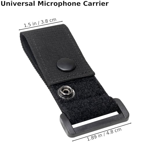 Radio Mic Holder Snap Slot, Epaulet Shoulder Mic Clips for Law Enforcement | Traditional Black Epaulet Microphone Carrier for First Responder Uniforms, Tactical Mic Clip