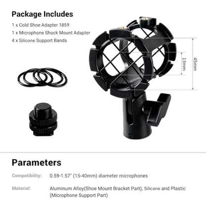SmallRig Microphone Shock Mount Cold Shoe Pinch for Camera Shoe Boompole | Compatible with camera shoe mounts and boompoles