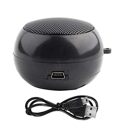 ASHATA Portable Mini Speaker, Plug in Speaker with 3.5mm Plug Retractable, Mono, 1.5Hrs Playtime, Compatible with MP3 MP4 MP5 Smartphone PC Laptop, 180mAh Battery, Black