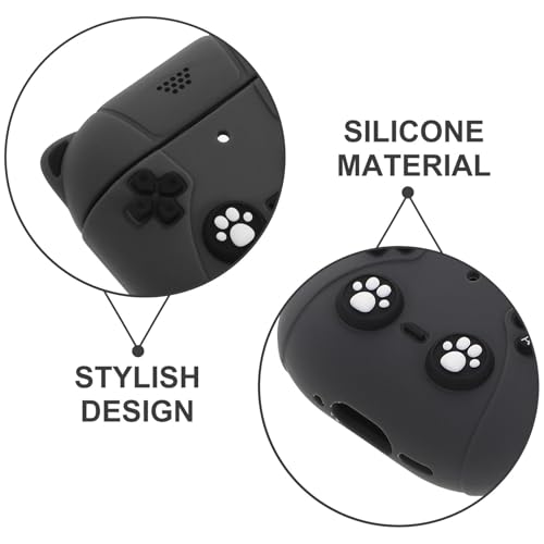 jojofuny Silicone Earphone Protective Case Cover for Earbuds 4, Dark Grey Earbud Skin Protector with Charging Opening, Earphone Storage Sleeve for Travel and Daily Use