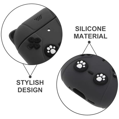 jojofuny Silicone Earphone Protective Case Cover for Earbuds 4, Dark Grey Earbud Skin Protector with Charging Opening, Earphone Storage Sleeve for Travel and Daily Use