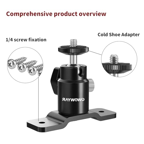 T-Shape Camera Wall Mount with 1/4" Screw and 5/8" Stud | Adjustable metal bracket for wall or ceiling use with cameras, monitors, speakers, CCTV, lights and VR base stations. - style: T Shape Wall Mount