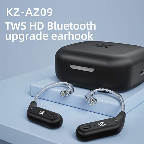 KZ AZ09 Bluetooth 5.2 IPV5 Waterproof Noise Reduction Bluetooth Module Upgrade Cable Ear Hook for ZST/ZSTX/ZS10/AS06/AS10/BA10/ZSR/ES4(B pin) - color: AZ09-B,Black