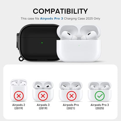 for AirPods Pro 3 Case with Safety Lock,Magsafe Compatible,Black - color: Black Grey, size: Airpods Pro 3 Case (2025)