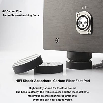Audiocrast HiFi Speaker Isolation Stand Feet Pads 25x5mm 4X Carbon Fiber Hi-end Speaker Shock Absorber Vibration Dampener Pad Spike Floor Protector for Audio Turntable Subwoofer Amplifier CD DVD AMP - size: 25x5mm
