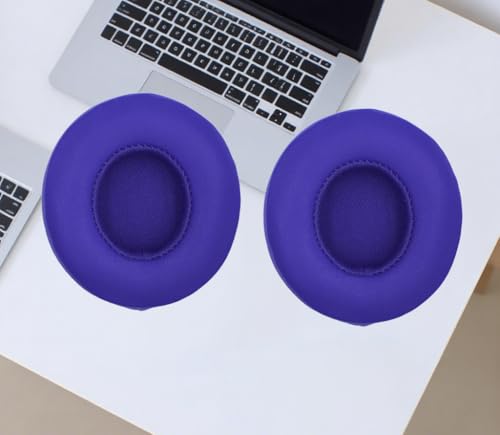 Headphone Replacement Ear Pad Cover Compatible with Beats by Dre Solo3 Solo2 Wired Wireless Headphones Protein Leather Memory Foam Headphone Cushion Ear Muffs-Navy Blue - color: navy blue