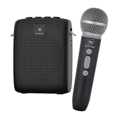 WinBridge Wireless Voice Amplifier with Microphone for Teachers,Tour Guides | Portable PA System with Wireless Handheld Mic, Bluetooth Speaker for Classroom, Public Speaking & Outdoor Events WB009