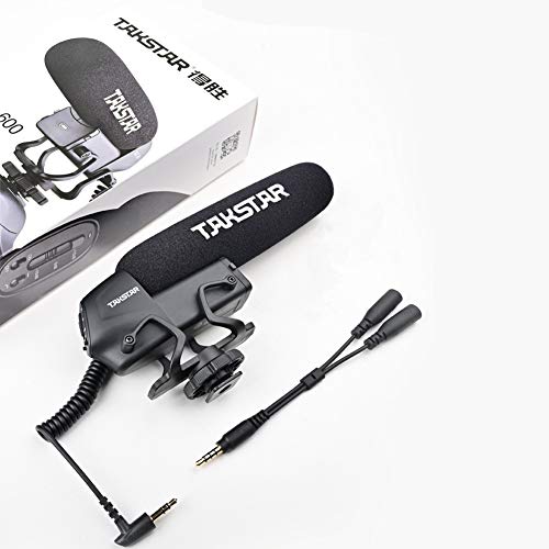 SGC-600 Universal Shotgun Mic for Camera & Phone, 3.5mm with Shock Mount | Universal 3.5mm Shotgun Mic fits Phones/DSLRs/Camcorders, Shock Mount & Windscreen Included, Ideal for Vlog & Recording