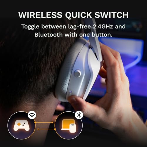 GLORIOUS GHS Wireless InfinitePlay - Gaming Headset - PC, PS5, PS4 - White - color: White, size: One Size - GHS Wireless
