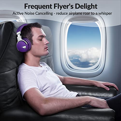 Million Sold 10 Years Classic E7 Active Noise Cancelling Headphones with Upgraded Noise Cancellation, Bluetooth Headphones Wireless with HD Sound Vivid Deep Bass, for Home Office Travel Gift Pcs - color: Purple, style: E7 Wireless Active Noise Cancelling