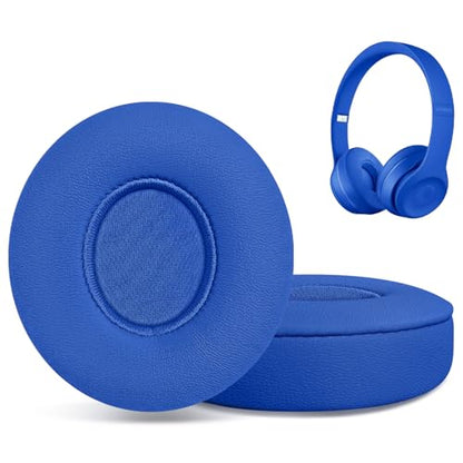 Replacement Ear Pads for Beats Solo 2 & Solo 3 Wireless On-Ear Headphones, Ear Cushions, Headset Earpads, Ear Cups Cover with Soft Protein Leather (Blue) - color: Blue