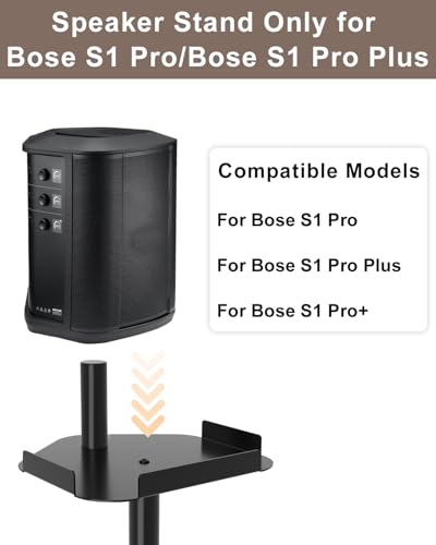 Upgraded Speaker Stand for Bose S1 Pro Plus Stand, for Bose S1 Pro Stands, Height Adjustable Speakers Stands, 45" to 54", Holds up to 20LBS, with Screws