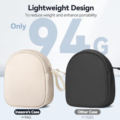 Inesore Soft Headphone Case Headset Carrying Storage Bag Pouch, Beige - color: B-Beige