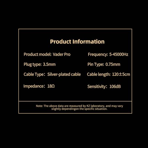 KZ Vader Pro in Ear Monitor, HiFi IEM Earbuds | 6DD, Enhanced Bass & High Resolution, Wide Frequency, Premium Sound Standard, Detachable Cable, 3.5mm Jack no Mic - style: Standard no microphone