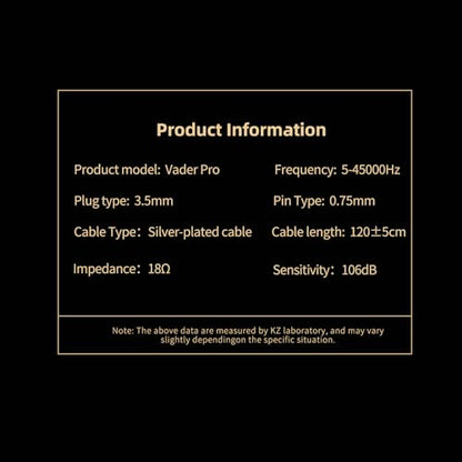 KZ Vader Pro in Ear Monitor, HiFi IEM Earbuds | 6DD, Enhanced Bass & High Resolution, Wide Frequency, Premium Sound Standard, Detachable Cable, 3.5mm Jack no Mic - style: Standard no microphone