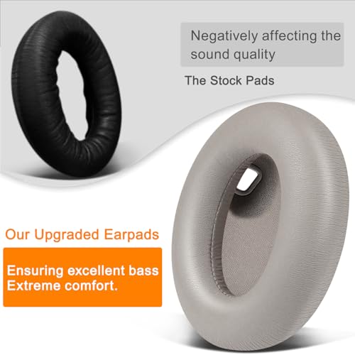 SOULWIT Replacement Earpads for Sony WH-1000XM4 (WH1000XM4) Headphones, Ear Pads Cushions with Noise Isolation Foam, Added Thickness, Without Affecting Sensor - Grey - color: Grey