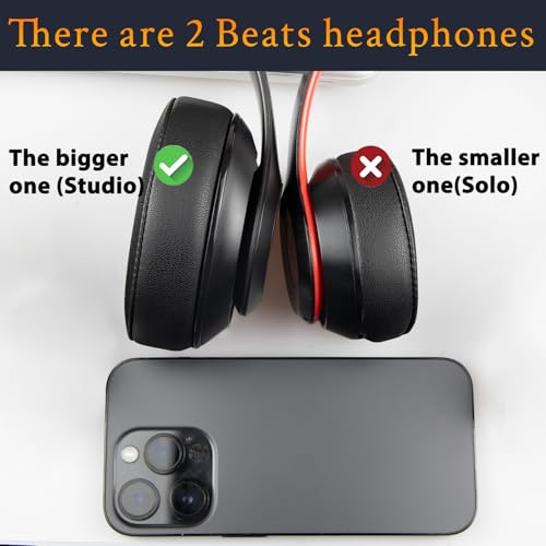 Earpads for Beats Studio 3 & Studio 2 Over-Ear Headphones - Black | Do Not Fit Beats (Studio Pro, Monster Studio, Solo On-Ear) - color: Black
