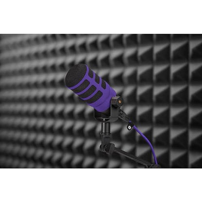 Rode PodMic Cardioid Dynamic Broadcast Microphone with WS14 PodMic Pop Filter - Purple