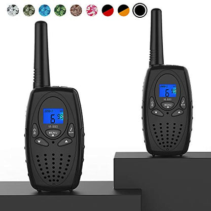 Topsung Walkie Talkies for Adults, M880 FRS Two Way Radio Long Range with VOX Belt Clip/Hand Held Walky Talky with 22 Channel 3 Mile for Family Home Cruise Ship Camping Hiking (Black 2 in 1) - color: Black