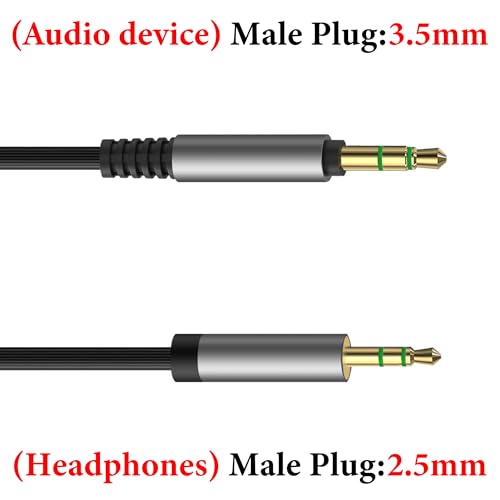 GEEKRIA Audio Cable Compatible with Bose QuietComfort Ultra/45/35II/35/25, 700 Headphones, 3.5mm to 2.5mm Replacement Stereo Cord (4 ft / 1.2 m)