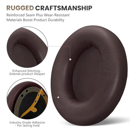 Studio Pro Headphone Ear Pads, Replacement Earpads/Cushions for Beats Studio Pro, with Premium Protein Leather, Resilient Memory Foam, Added Thickness - color: Deep-Brown