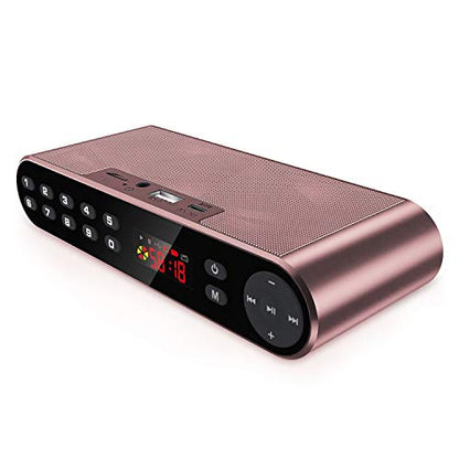 Antimi Bluetooth Speaker,FM Radio Player,MP3 Player Stereo Portable Wireless Speaker Drivers with HD Sound, Built-in Microphone, High Definition Audio and Enhanced Bass(Black) (Pink) - color: Pink