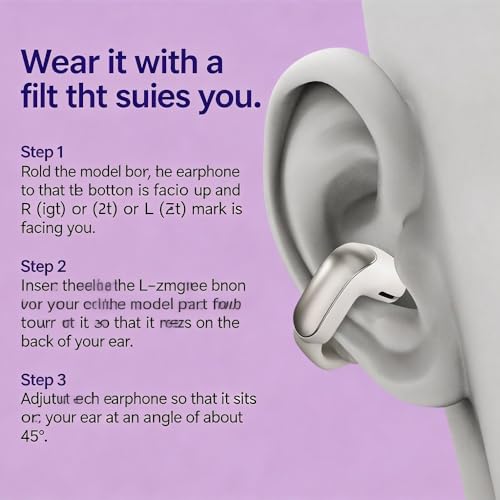 True Wireless Open Ear Clip On Earbuds with Open Audio Awareness Comfortable Fit Immersive Sound 48H Playtime Limited Edition Lilac (White) - color: White
