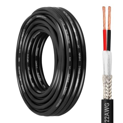 MOOKEERF 22/2 Shielded Wire 25FT,22AWG 2 Conductor Shielded Cable Stranded Pure Copper CNC Wire for CNC Router Machine,CNC VFD Spindle,3D Printer,Stepper Motor,Transformer,etc. - size: 25FT, style: 22AWG(2 Conductor)