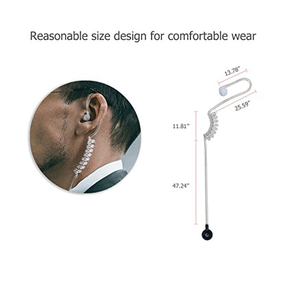 SHON Walkie Talkie Earpiece with Mic, 2 Pin Acoustic Tube Earpiece for Crystal Clear Sound, Compatible with Kenwood Baofeng and Retevis Two-Way Radios, for Police Law Enforcement (1set/Black) - size: S/1 Set