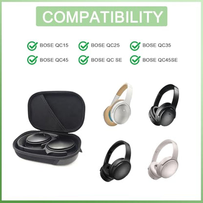 Headphone Headset Hard Case Compatible with Bose QuietComfort QC Ultra QC45 QC35 QC25 QC15 QCSE, Wireless Noise-canceling Headphone case with Cable Storage,Travel Storage Bag