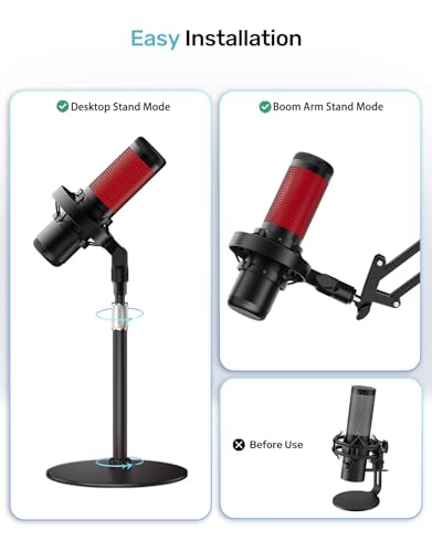 Custom Built for HyperX Quadcast Shock Mount with 5/8" 3/8" 1/4" Adapters | Metal Outer Ring, Anti-Vibration Suspension, Improves Sound Quality, Fits Mic Stand & Boom Arm, for Podcast, Gaming - size: HyperX Quadcast Shock Mount