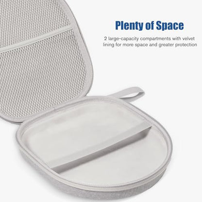ProCase Hard Universal Headphone Case for Sony/JBL/Soundcore/TOZO - Grey | Hard Travel Storage Case with Mesh Pocket and Wrist Strap for Over-Ear Swivel Headphones, Cables and Small Accessories