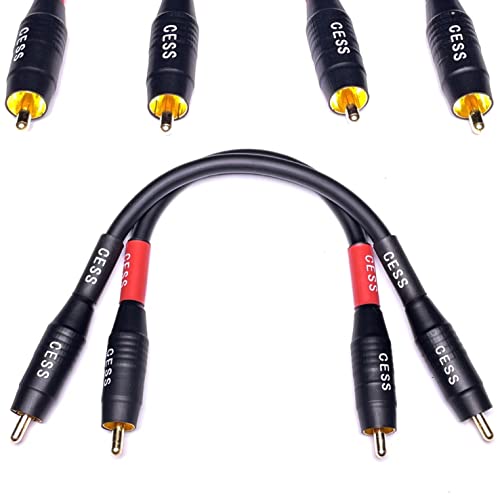 CNCESS Waterproof RCA Male to Male Cable, 2-Pack (6 Inches) - size: 6 IN