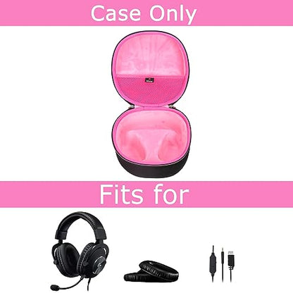 Mchoi Shockproof Hard Shell Carrying Case for Logitech G PRO X, G735 / Razer Kraken Ultimate RGB USB Gaming Headset, Hot Pink, Case Only - color: Pink