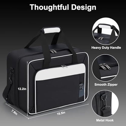GDNasist Carrying Case Compatible with PS5/PS5 Pro/PS5 Slim, White - color: White