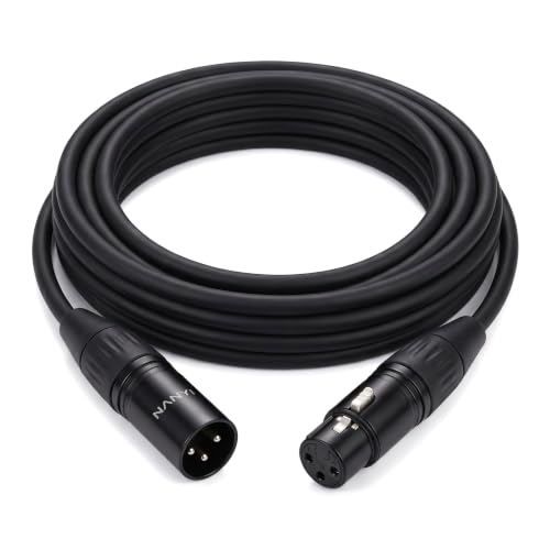 NANYI XLR Male to Female Microphone Cable, 3-Pin, DMX Patch Cord, 5ft, - size: XLR Male To Female-5FT